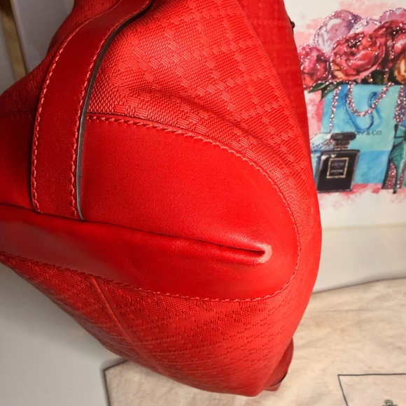 Gucci Diamente Red Leather Tote Bag - Picture 9 of 16